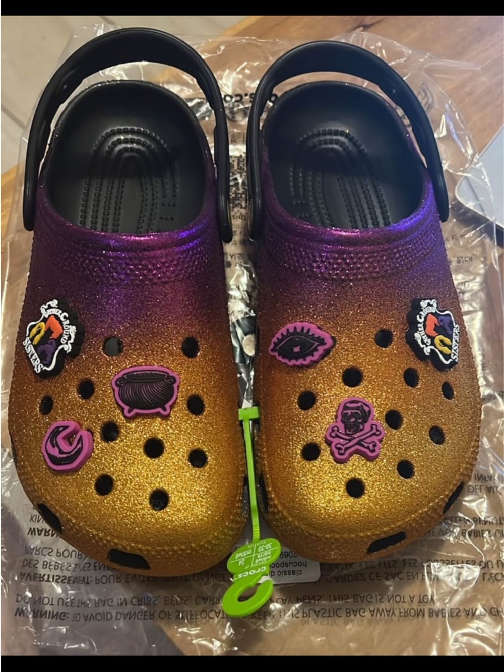 Womans Hocus Pocus themed crocs NEW!